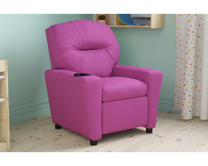 BLNK Chandler Vinyl Contemporary Kids Recliner with Cup Holder