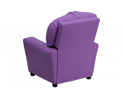 BLNK Chandler Vinyl Contemporary Kids Recliner with Cup Holder - Lavender