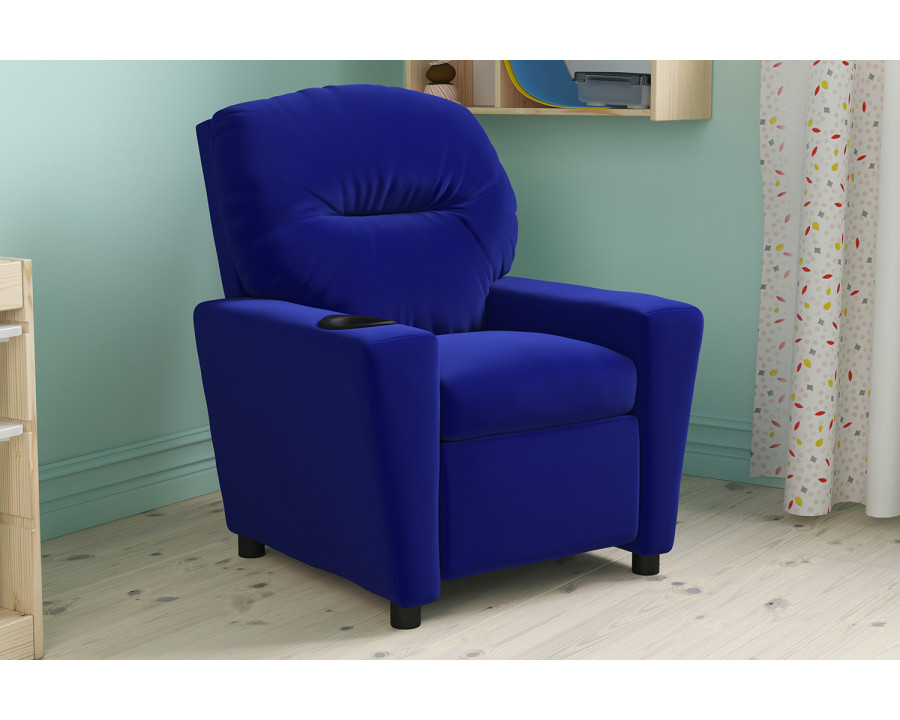 BLNK Chandler Microfiber Contemporary Kids Recliner with Cup Holder