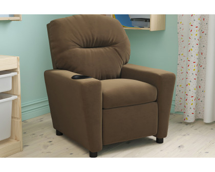 BLNK Chandler Microfiber Contemporary Kids Recliner with Cup Holder