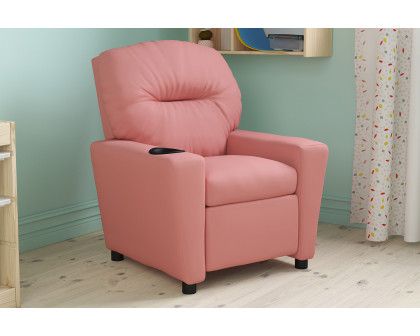 BLNK Chandler Vinyl Contemporary Kids Recliner with Cup Holder