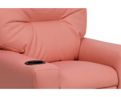 BLNK Chandler Vinyl Contemporary Kids Recliner with Cup Holder - Pink