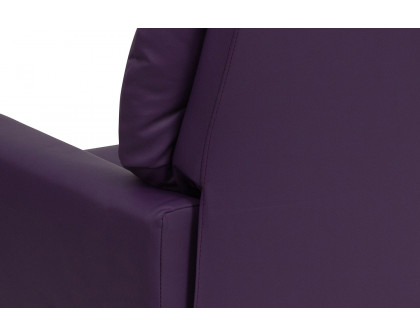 BLNK Chandler Vinyl Contemporary Kids Recliner with Cup Holder - Purple