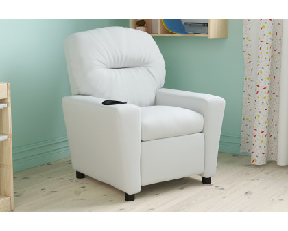 BLNK Chandler Vinyl Contemporary Kids Recliner with Cup Holder