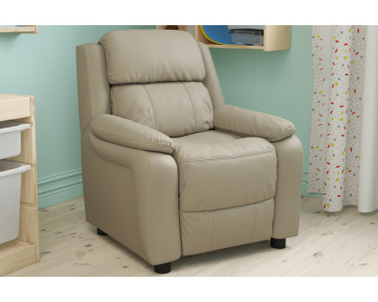 BLNK Charlie Deluxe Vinyl Padded Contemporary Kids Recliner with Storage Arms