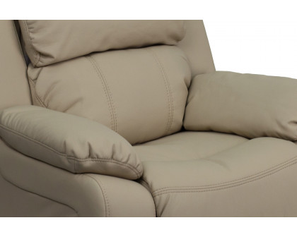 BLNK Charlie Deluxe Vinyl Padded Contemporary Kids Recliner with Storage Arms - Beige