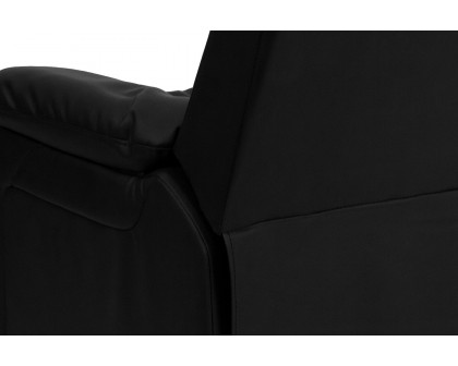 BLNK Charlie Deluxe LeatherSoft Padded Contemporary Kids Recliner with Storage Arms - Black