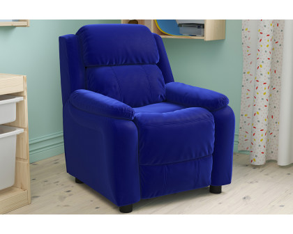 BLNK Charlie Deluxe Microfiber Padded Contemporary Kids Recliner with Storage Arms