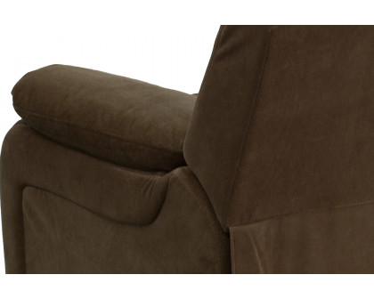 BLNK™ Charlie Deluxe Microfiber Padded Contemporary Kids Recliner with Storage Arms - Brown