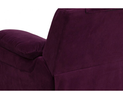 BLNK Charlie Deluxe Microfiber Padded Contemporary Kids Recliner with Storage Arms - Purple