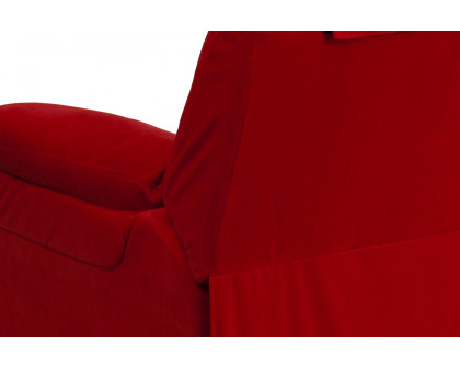 BLNK™ Charlie Deluxe Microfiber Padded Contemporary Kids Recliner with Storage Arms - Red