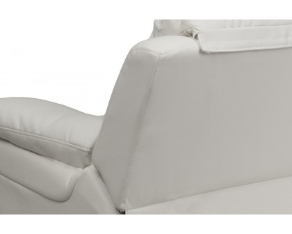 BLNK™ Charlie Deluxe Vinyl Padded Contemporary Kids Recliner with Storage Arms - White