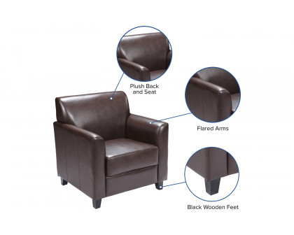 BLNK HERCULES Diplomat Series LeatherSoft Chair - Brown