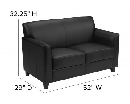 BLNK HERCULES Diplomat Series LeatherSoft Loveseat - Black