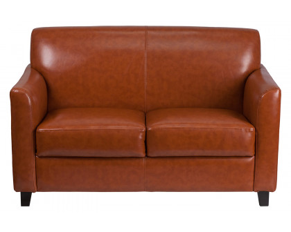 BLNK HERCULES Diplomat Series LeatherSoft Loveseat - Cognac