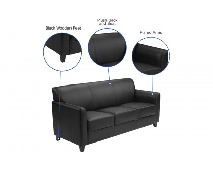 BLNK™ HERCULES Diplomat Series LeatherSoft Sofa - Black