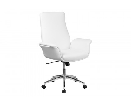 BLNK - Hansel LeatherSoft Mid-Back Executive Swivel Office Chair with Flared Arms