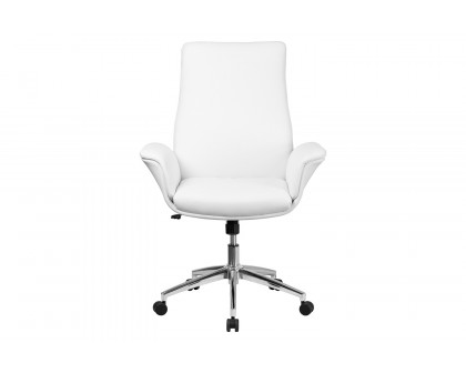 BLNK - Hansel LeatherSoft Mid-Back Executive Swivel Office Chair with Flared Arms