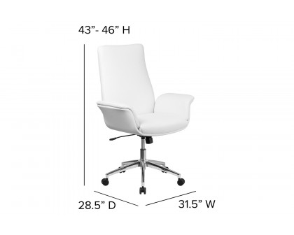 BLNK - Hansel LeatherSoft Mid-Back Executive Swivel Office Chair with Flared Arms