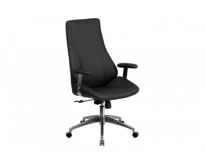 BLNK - Hansel LeatherSoft High-Back Smooth Upholstered Executive Swivel Office Chair with Arms