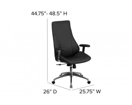 BLNK - Hansel LeatherSoft High-Back Smooth Upholstered Executive Swivel Office Chair with Arms