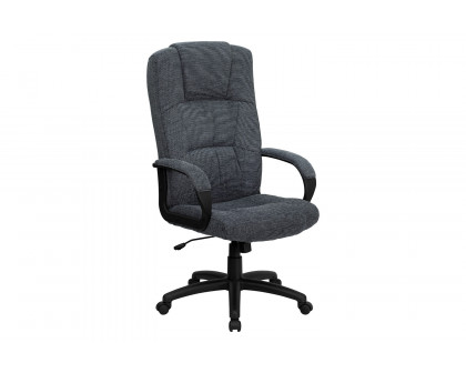 BLNK Rochelle Fabric High-Back Executive Swivel Office Chair with Arms - Gray