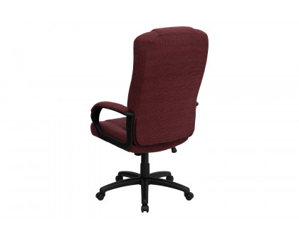 BLNK Rochelle Fabric High-Back Executive Swivel Office Chair with Arms - Burgundy