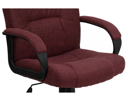 BLNK Rochelle Fabric High-Back Executive Swivel Office Chair with Arms - Burgundy