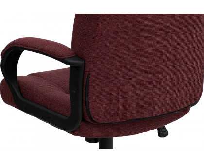 BLNK Rochelle Fabric High-Back Executive Swivel Office Chair with Arms - Burgundy