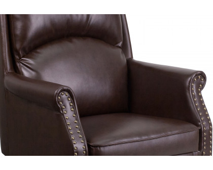 BLNK Hansel LeatherSoft High-Back Pillow Back Executive Swivel Office Chair with Arms - Brown