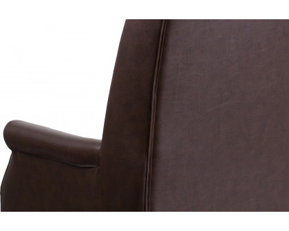 BLNK Hansel LeatherSoft High-Back Pillow Back Executive Swivel Office Chair with Arms - Brown