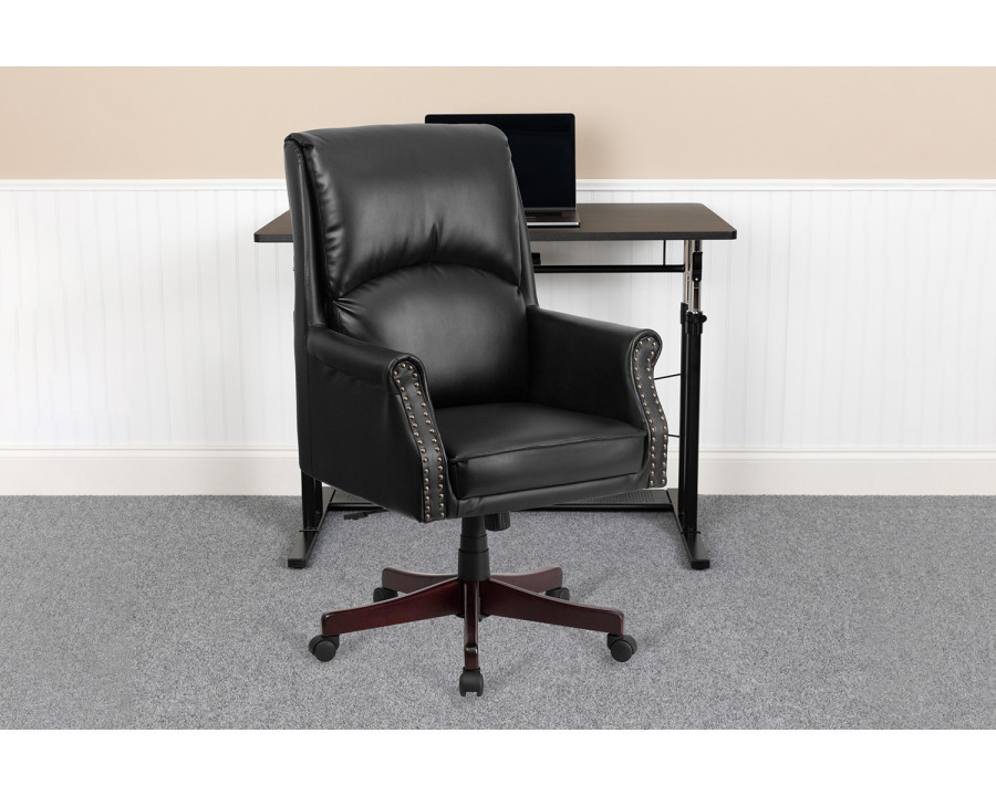 BLNK Hansel LeatherSoft High-Back Pillow Back Executive Swivel Office Chair with Arms