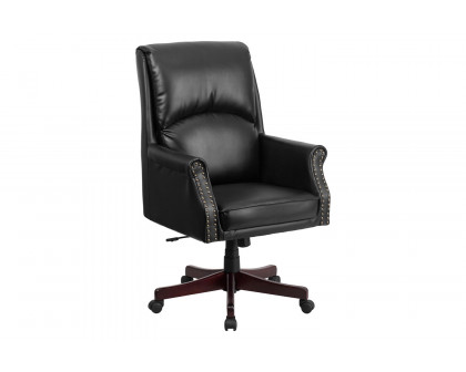 BLNK Hansel LeatherSoft High-Back Pillow Back Executive Swivel Office Chair with Arms