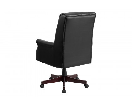 BLNK Hansel LeatherSoft High-Back Pillow Back Executive Swivel Office Chair with Arms - Black