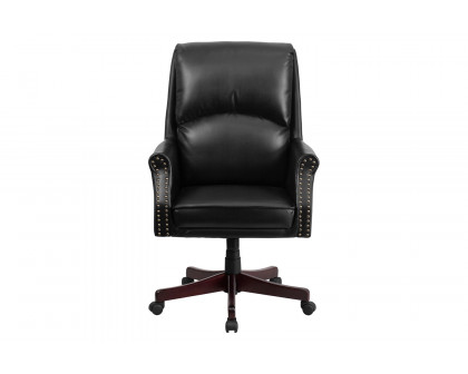 BLNK Hansel LeatherSoft High-Back Pillow Back Executive Swivel Office Chair with Arms - Black