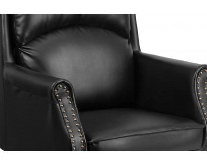 BLNK Hansel LeatherSoft High-Back Pillow Back Executive Swivel Office Chair with Arms - Black