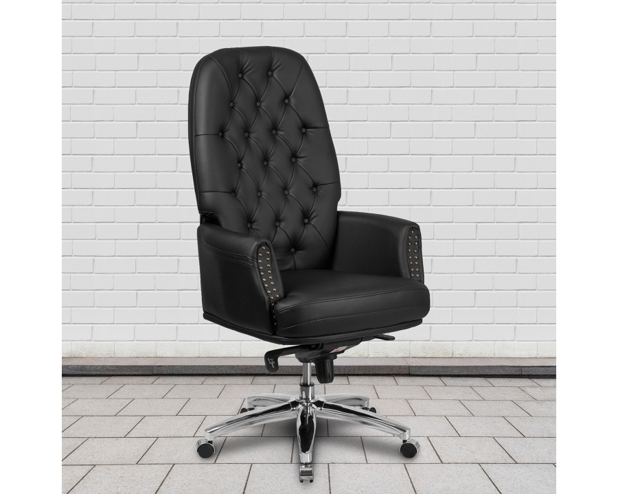 BLNK Hansel LeatherSoft High-Back Traditional Tufted Multifunction Executive Swivel Ergonomic Office Chair with Arms