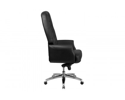 BLNK Hansel LeatherSoft High-Back Traditional Tufted Multifunction Executive Swivel Ergonomic Office Chair with Arms - Black