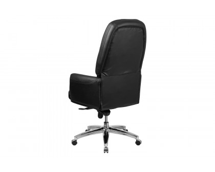 BLNK Hansel LeatherSoft High-Back Traditional Tufted Multifunction Executive Swivel Ergonomic Office Chair with Arms - Black