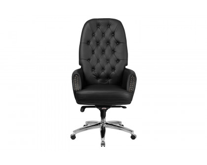 BLNK Hansel LeatherSoft High-Back Traditional Tufted Multifunction Executive Swivel Ergonomic Office Chair with Arms - Black