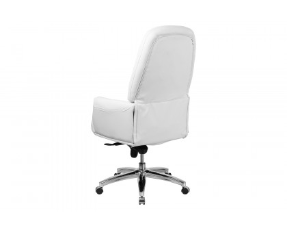 BLNK Hansel LeatherSoft High-Back Traditional Tufted Multifunction Executive Swivel Ergonomic Office Chair with Arms - White