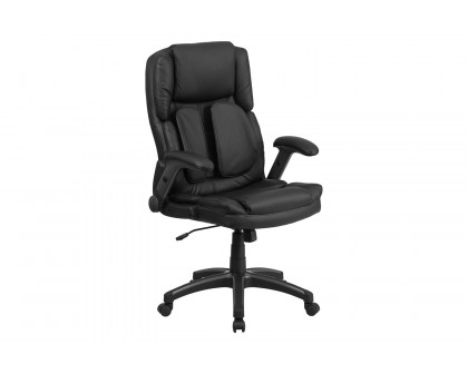 BLNK - Hansel LeatherSoft High-Back Extreme Comfort High-Back Executive Swivel Ergonomic Office Chair with Flip-Up Arms