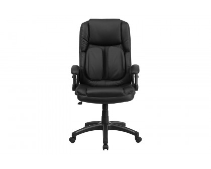 BLNK - Hansel LeatherSoft High-Back Extreme Comfort High-Back Executive Swivel Ergonomic Office Chair with Flip-Up Arms