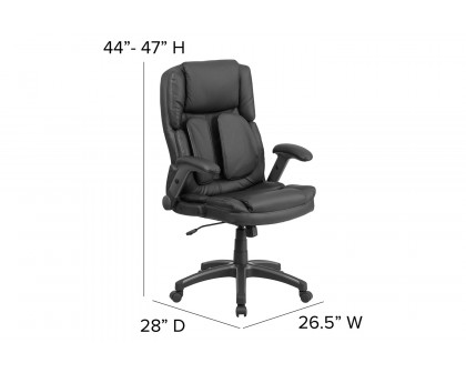 BLNK - Hansel LeatherSoft High-Back Extreme Comfort High-Back Executive Swivel Ergonomic Office Chair with Flip-Up Arms