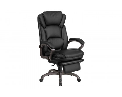 BLNK - Martin LeatherSoft High-Back Executive Reclining Ergonomic Swivel Office Chair with Outer Lumbar Cushion and Arms