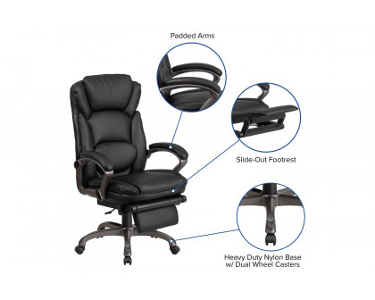 BLNK - Martin LeatherSoft High-Back Executive Reclining Ergonomic Swivel Office Chair with Outer Lumbar Cushion and Arms