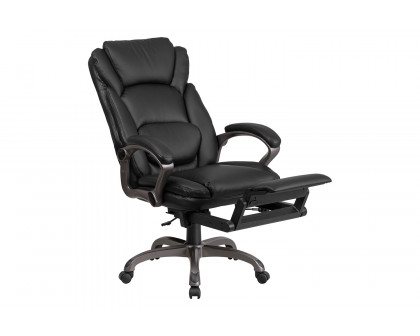 BLNK - Martin LeatherSoft High-Back Executive Reclining Ergonomic Swivel Office Chair with Outer Lumbar Cushion and Arms