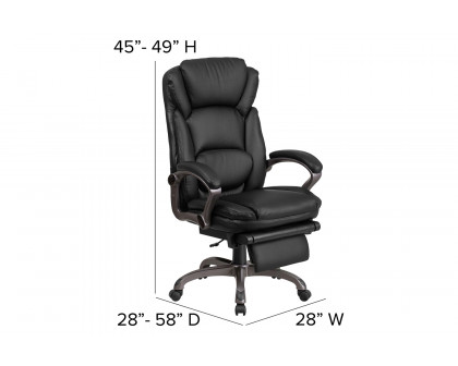 BLNK - Martin LeatherSoft High-Back Executive Reclining Ergonomic Swivel Office Chair with Outer Lumbar Cushion and Arms