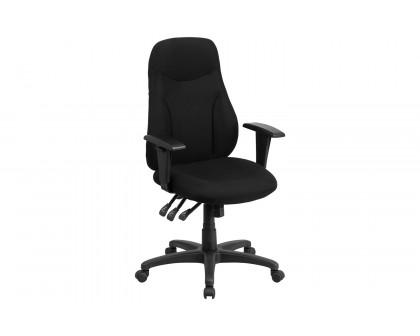 BLNK Hughes Fabric High-Back Multifunction Swivel Ergonomic Task Office Chair - with Adjustable Arms