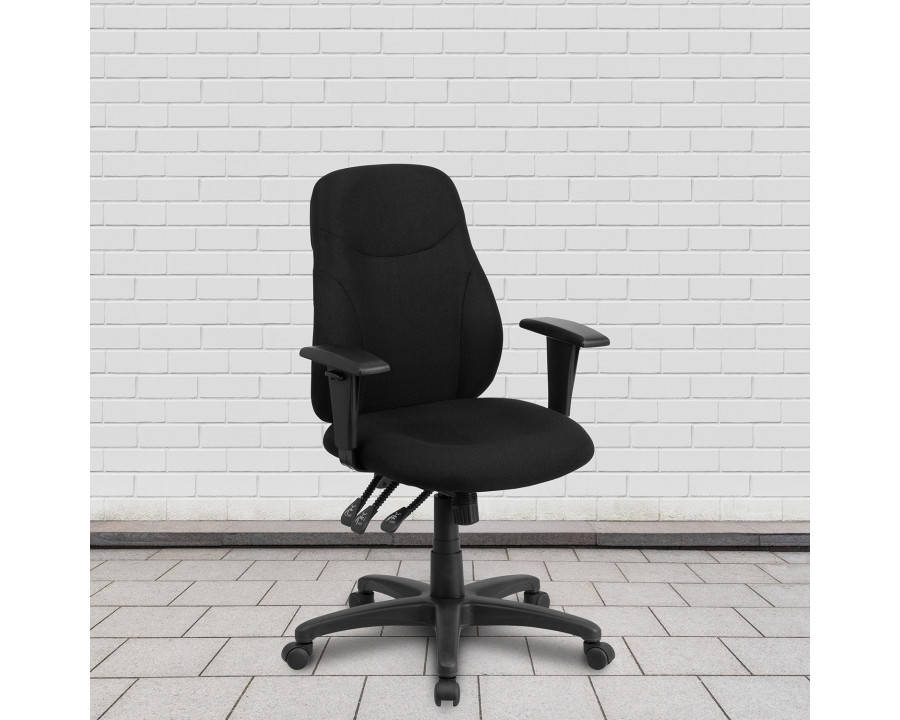 BLNK Brandy Fabric Mid-Back Multifunction Swivel Ergonomic Task Office Chair - with Adjustable Arms